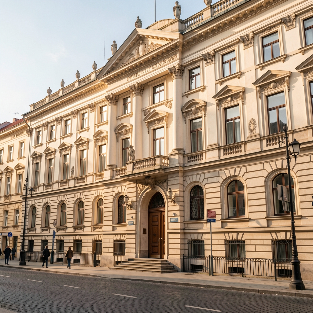 Зграда Народне скупштине Србије у Београду где се доносе кључни закони и регулаторни акти у области енергетике и климе, историска фасада у класичном стилу